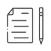 icon of a pencil and paper for board review